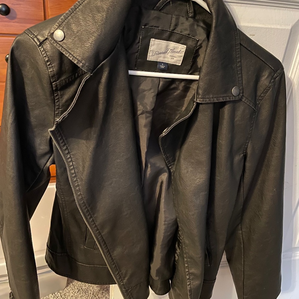 Black faux leather jacket
